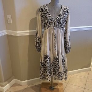 Anthropologie Long-Sleeve Gauzy Midi Dress - Size M